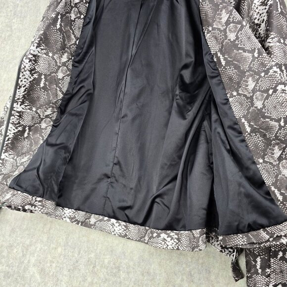 Colleen Lopez Snake Print Faux Leather Moto Jacket With Zipper Accents - Picture 3 of 9